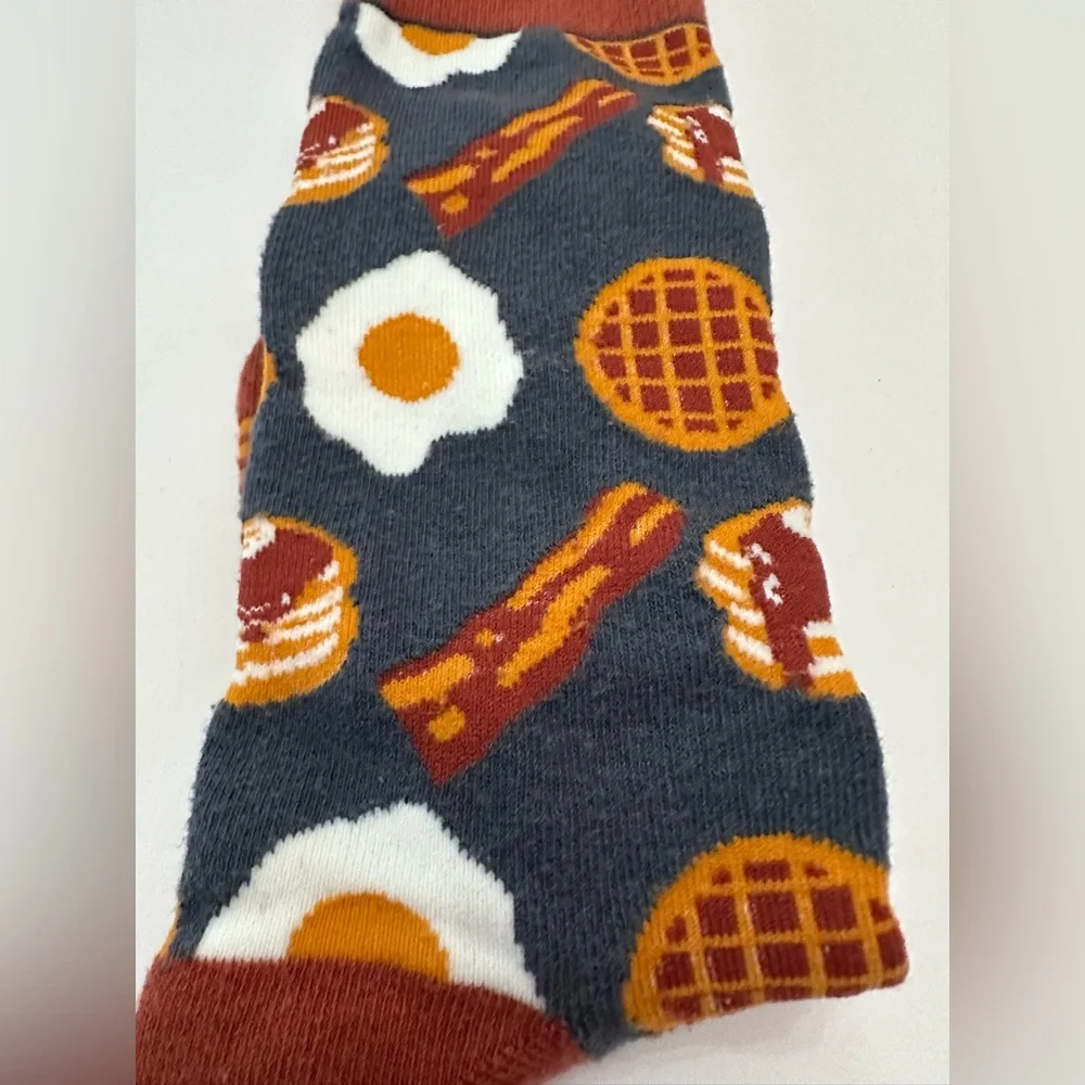 NWOT Crazy Dog T-Shirts Co. Funny Bacon & Eggs Breakfast Food Socks Men’s